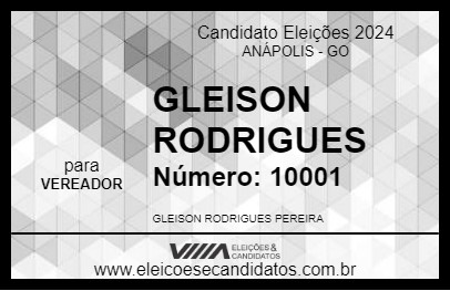 Candidato GLEISON RODRIGUES 2024 - ANÁPOLIS - Eleições