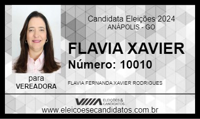 Candidato FLAVIA XAVIER 2024 - ANÁPOLIS - Eleições