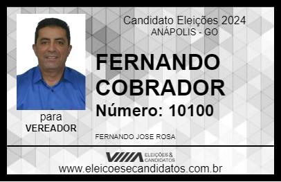 Candidato FERNANDO COBRADOR 2024 - ANÁPOLIS - Eleições