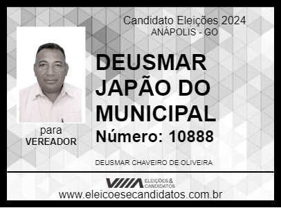 Candidato DEUSMAR JAPÃO DO MUNICIPAL 2024 - ANÁPOLIS - Eleições