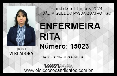 Candidato ENFERMEIRA RITA 2024 - SÃO MIGUEL DO PASSA QUATRO - Eleições