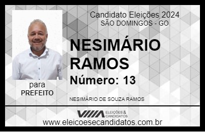 Candidato NESIMÁRIO RAMOS 2024 - SÃO DOMINGOS - Eleições