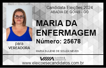 Candidato MARIA DA ENFERMAGEM 2024 - ABADIA DE GOIÁS - Eleições