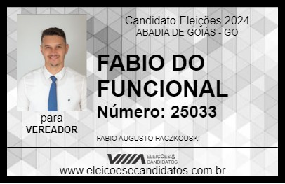 Candidato FABIO DO FUNCIONAL 2024 - ABADIA DE GOIÁS - Eleições