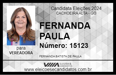 Candidato FERNANDA PAULA 2024 - CACHOEIRA ALTA - Eleições