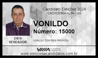 Candidato VONILDO 2024 - CACHOEIRA ALTA - Eleições