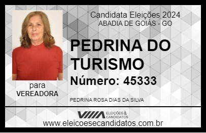 Candidato PEDRINA DO TURISMO 2024 - ABADIA DE GOIÁS - Eleições