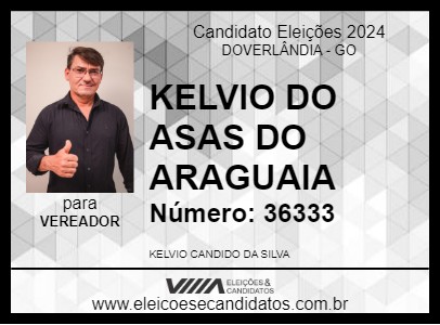 Candidato KELVIO DO ASAS DO ARAGUAIA 2024 - DOVERLÂNDIA - Eleições