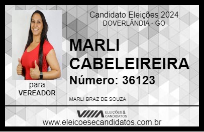 Candidato MARLI CABELEIREIRA 2024 - DOVERLÂNDIA - Eleições