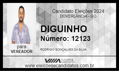 Candidato DIGUINHO 2024 - DOVERLÂNDIA - Eleições