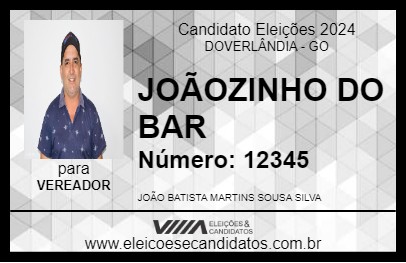 Candidato JOÃOZINHO DO BAR 2024 - DOVERLÂNDIA - Eleições