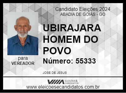 Candidato UBIRAJARA HOMEM DO POVO 2024 - ABADIA DE GOIÁS - Eleições