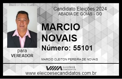 Candidato MARCIO NOVAIS 2024 - ABADIA DE GOIÁS - Eleições