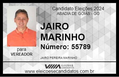 Candidato JAIRO MARINHO 2024 - ABADIA DE GOIÁS - Eleições