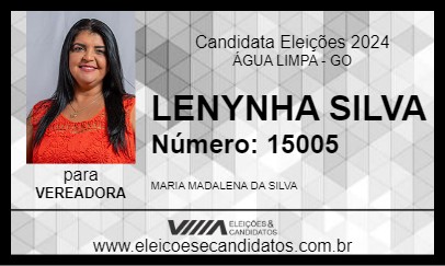 Candidato LENYNHA SILVA 2024 - ÁGUA LIMPA - Eleições