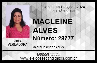 Candidato MACLEINE ALVES 2024 - ALEXÂNIA - Eleições