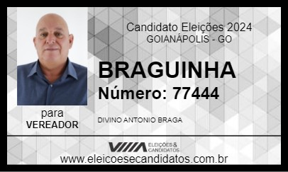 Candidato BRAGUINHA 2024 - GOIANÁPOLIS - Eleições