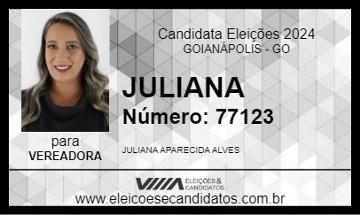 Candidato JULIANA 2024 - GOIANÁPOLIS - Eleições