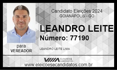 Candidato LEANDRO LEITE 2024 - GOIANÁPOLIS - Eleições