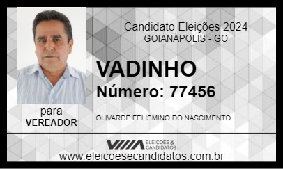 Candidato VADINHO 2024 - GOIANÁPOLIS - Eleições