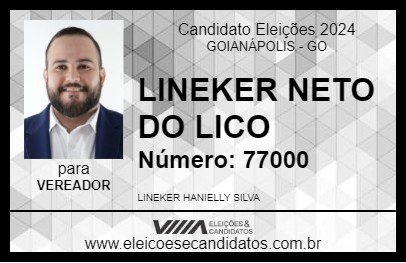 Candidato LINEKER NETO DO LICO 2024 - GOIANÁPOLIS - Eleições