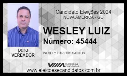 Candidato WESLEY LUIZ 2024 - NOVA AMÉRICA - Eleições