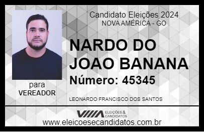 Candidato NARDO DO JOAO BANANA 2024 - NOVA AMÉRICA - Eleições