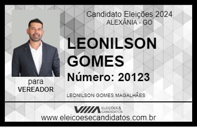 Candidato LEONILSON GOMES 2024 - ALEXÂNIA - Eleições