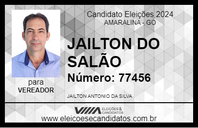 Candidato JAILTON DO SALÃO 2024 - AMARALINA - Eleições