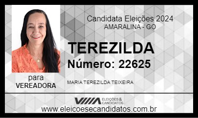 Candidato TEREZILDA 2024 - AMARALINA - Eleições