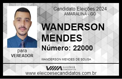 Candidato WANDERSON MENDES 2024 - AMARALINA - Eleições