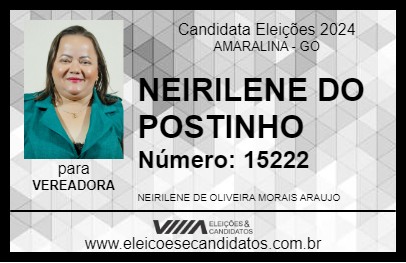 Candidato NEIRILENE DO POSTINHO 2024 - AMARALINA - Eleições