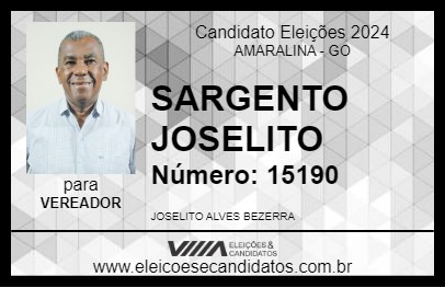 Candidato SARGENTO JOSELITO 2024 - AMARALINA - Eleições