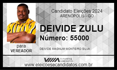 Candidato DEIVIDE ZULU 2024 - ARENÓPOLIS - Eleições