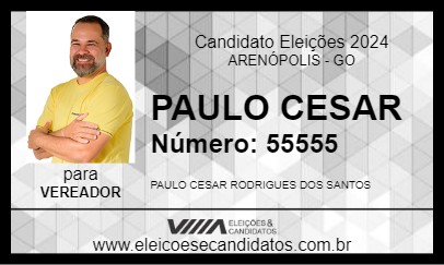 Candidato PAULO CESAR 2024 - ARENÓPOLIS - Eleições