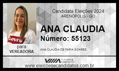 Candidato ANA CLAUDIA 2024 - ARENÓPOLIS - Eleições