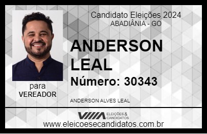 Candidato ANDERSON LEAL 2024 - ABADIÂNIA - Eleições