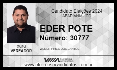 Candidato EDER POTE 2024 - ABADIÂNIA - Eleições