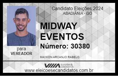 Candidato MIDWAY EVENTOS 2024 - ABADIÂNIA - Eleições