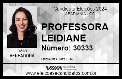 Candidato PROFESSORA LEIDIANE 2024 - ABADIÂNIA - Eleições