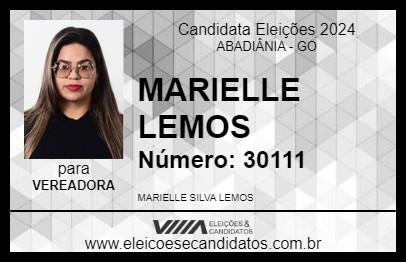 Candidato MARIELLE LEMOS 2024 - ABADIÂNIA - Eleições