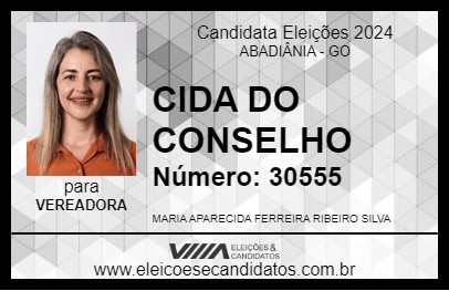 Candidato CIDA FERREIRA 2024 - ABADIÂNIA - Eleições