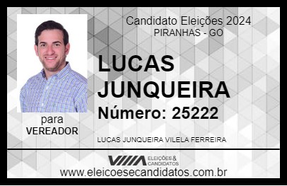 Candidato LUCAS JUNQUEIRA 2024 - PIRANHAS - Eleições