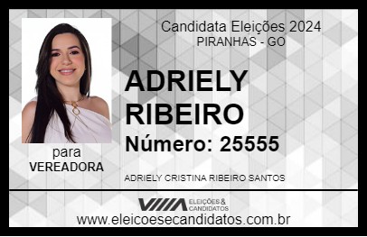 Candidato ADRIELY RIBEIRO 2024 - PIRANHAS - Eleições