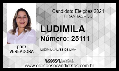 Candidato LUDIMILA 2024 - PIRANHAS - Eleições