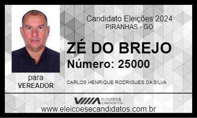 Candidato ZÉ DO BREJO 2024 - PIRANHAS - Eleições