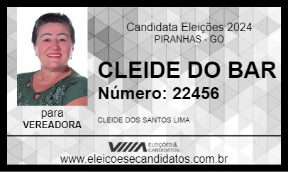 Candidato CLEIDE DO BAR 2024 - PIRANHAS - Eleições