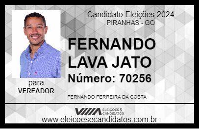 Candidato FERNANDO LAVA JATO 2024 - PIRANHAS - Eleições