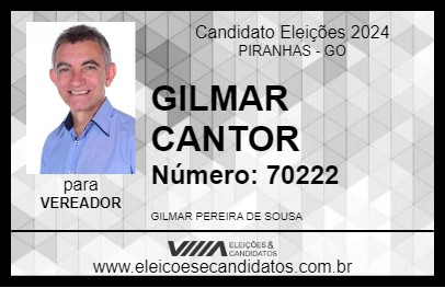 Candidato GILMAR CANTOR 2024 - PIRANHAS - Eleições