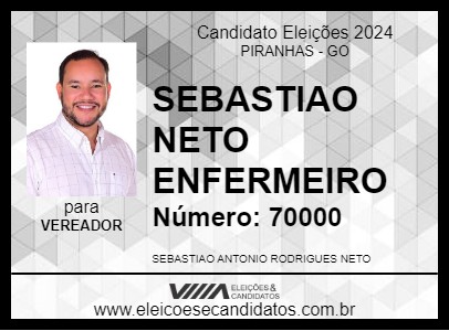 Candidato SEBASTIAO NETO ENFERMEIRO 2024 - PIRANHAS - Eleições